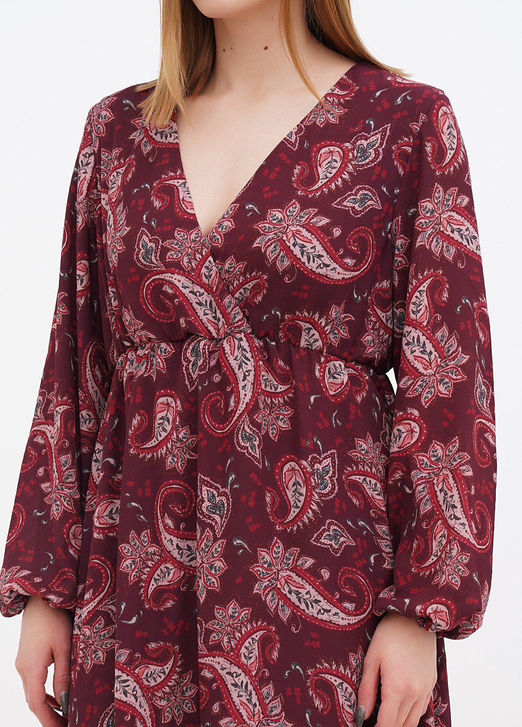 Бордовое кэжуал платье оверсайз, на запах Fiorella Rubino турецкие огурцы