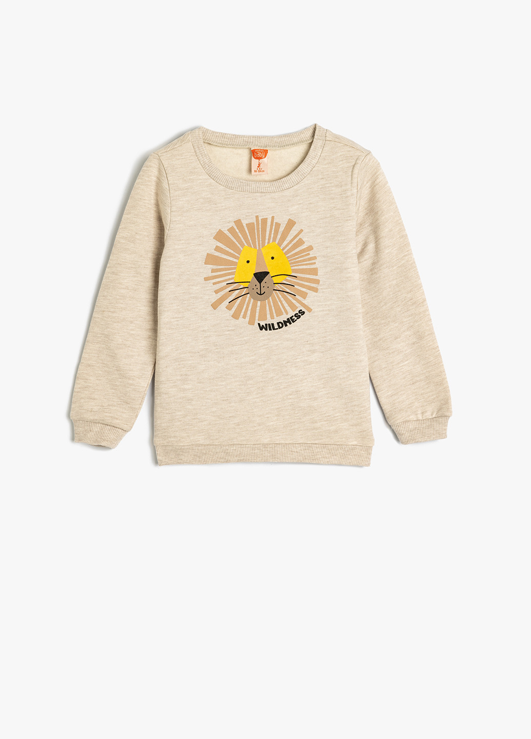 KOTON світшот малюнок бежевий кежуал бавовна