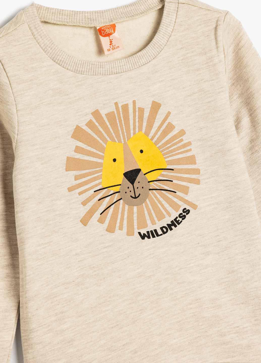 KOTON світшот малюнок бежевий кежуал бавовна