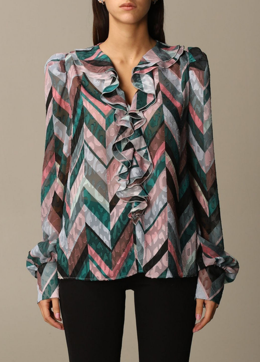 Комбинированная демисезонная блуза Pinko