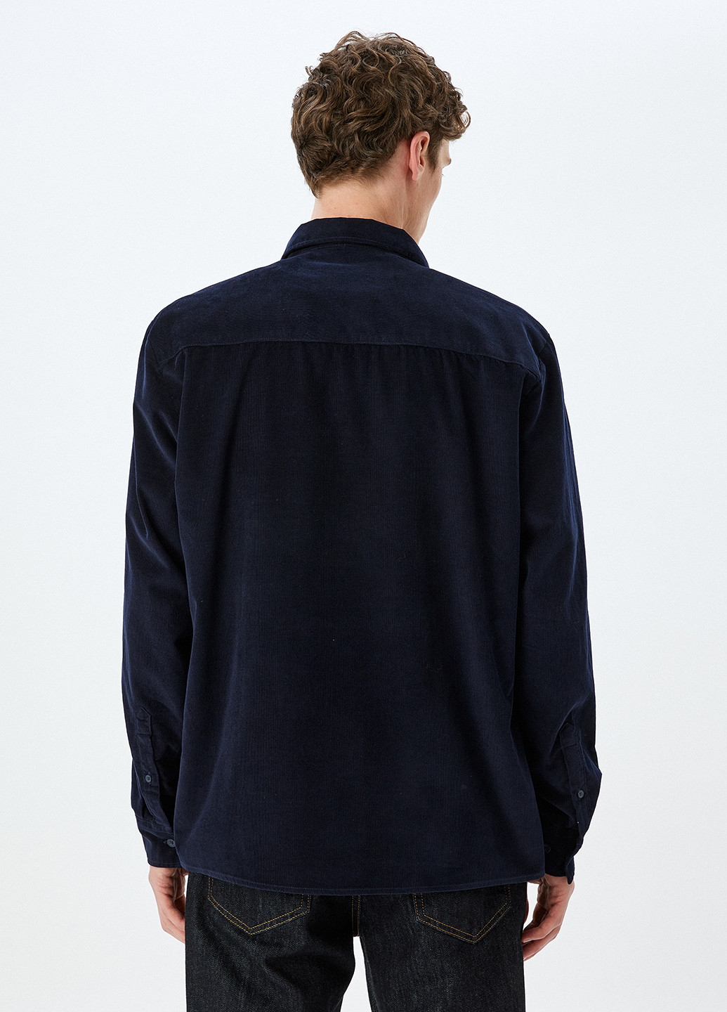 Темно-синяя кэжуал, классическая рубашка однотонная KOTON