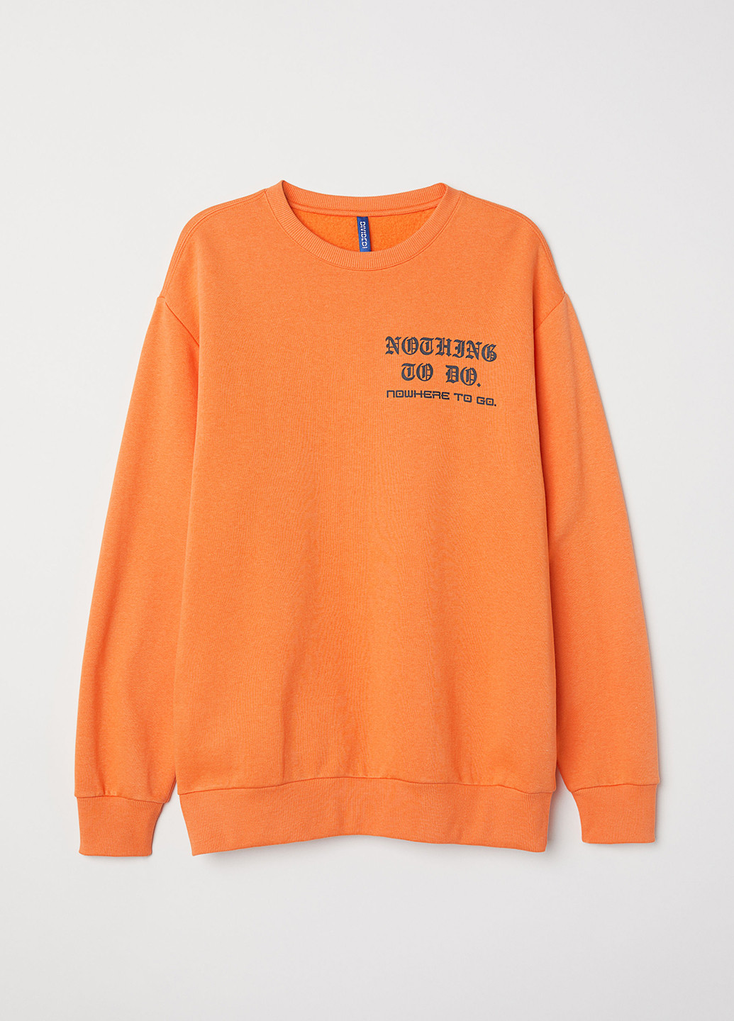 Світшот H&M - Приталений крій напис помаранчевий кежуал - (142715359)