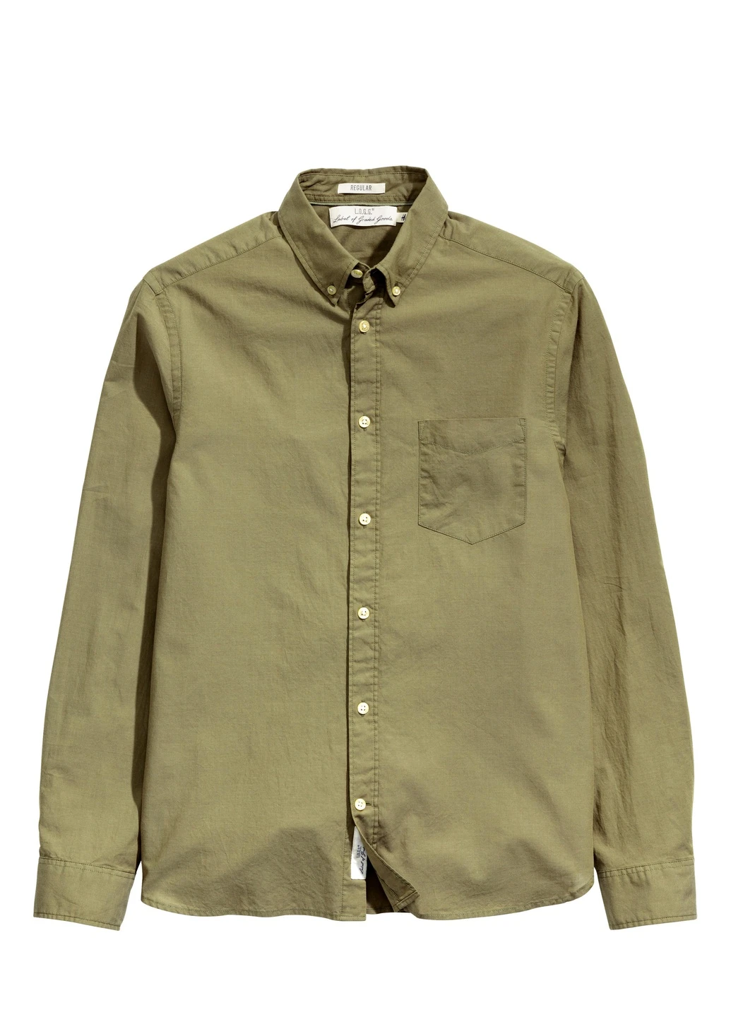 Оливковковая (хаки) рубашка H&M