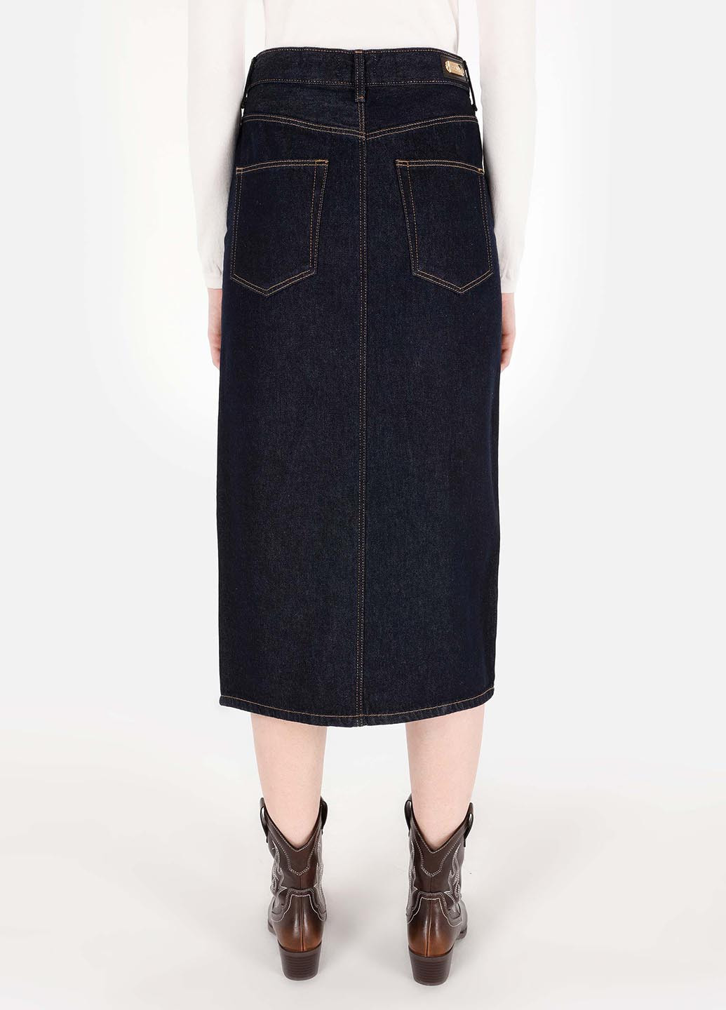 Черная джинсовая, кэжуал однотонная юбка Colin's карандаш