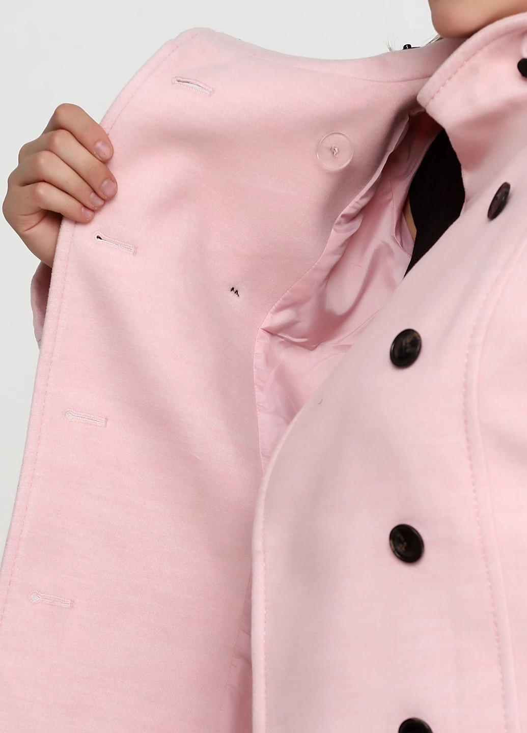 Світло-рожеве Кежуал напівпальто двобортне H&M однотонне