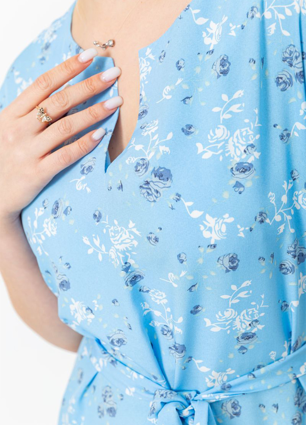 Блакитна кежуал сукня Ager з квітковим принтом
