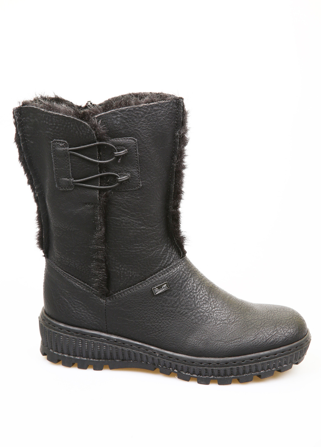 Черные зимние полусапоги Rieker