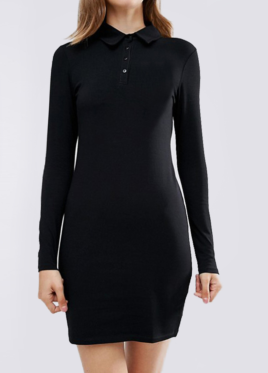Черное спортивное платье поло es.design fw2121.2 темно-синее поло Egostyle однотонное