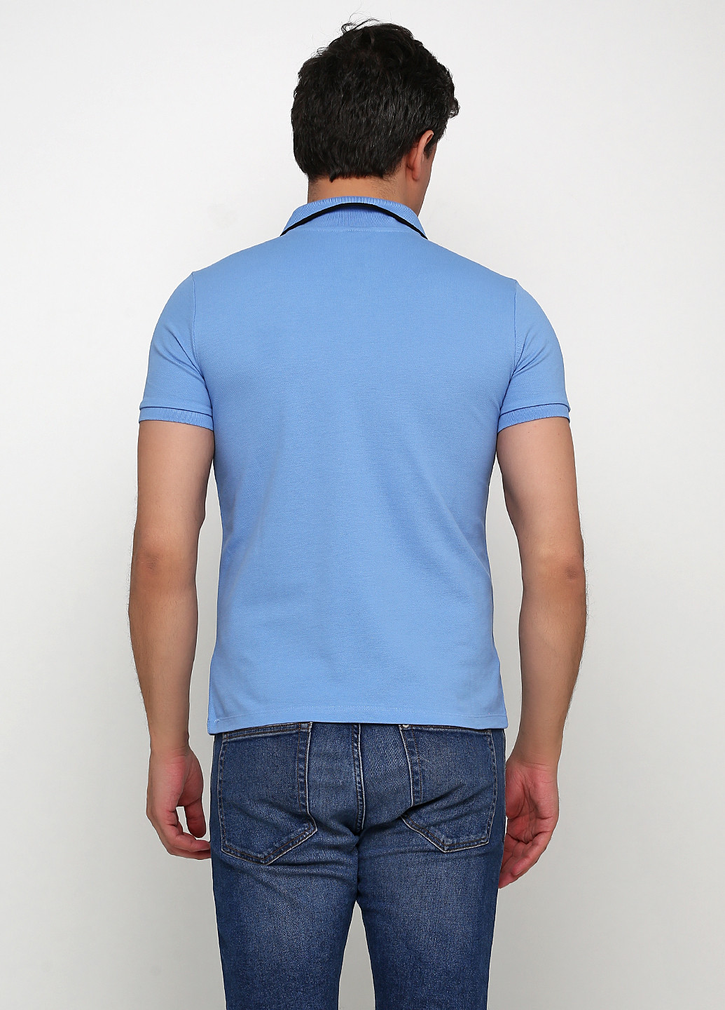 Голубой футболка-поло для мужчин H&M с рисунком