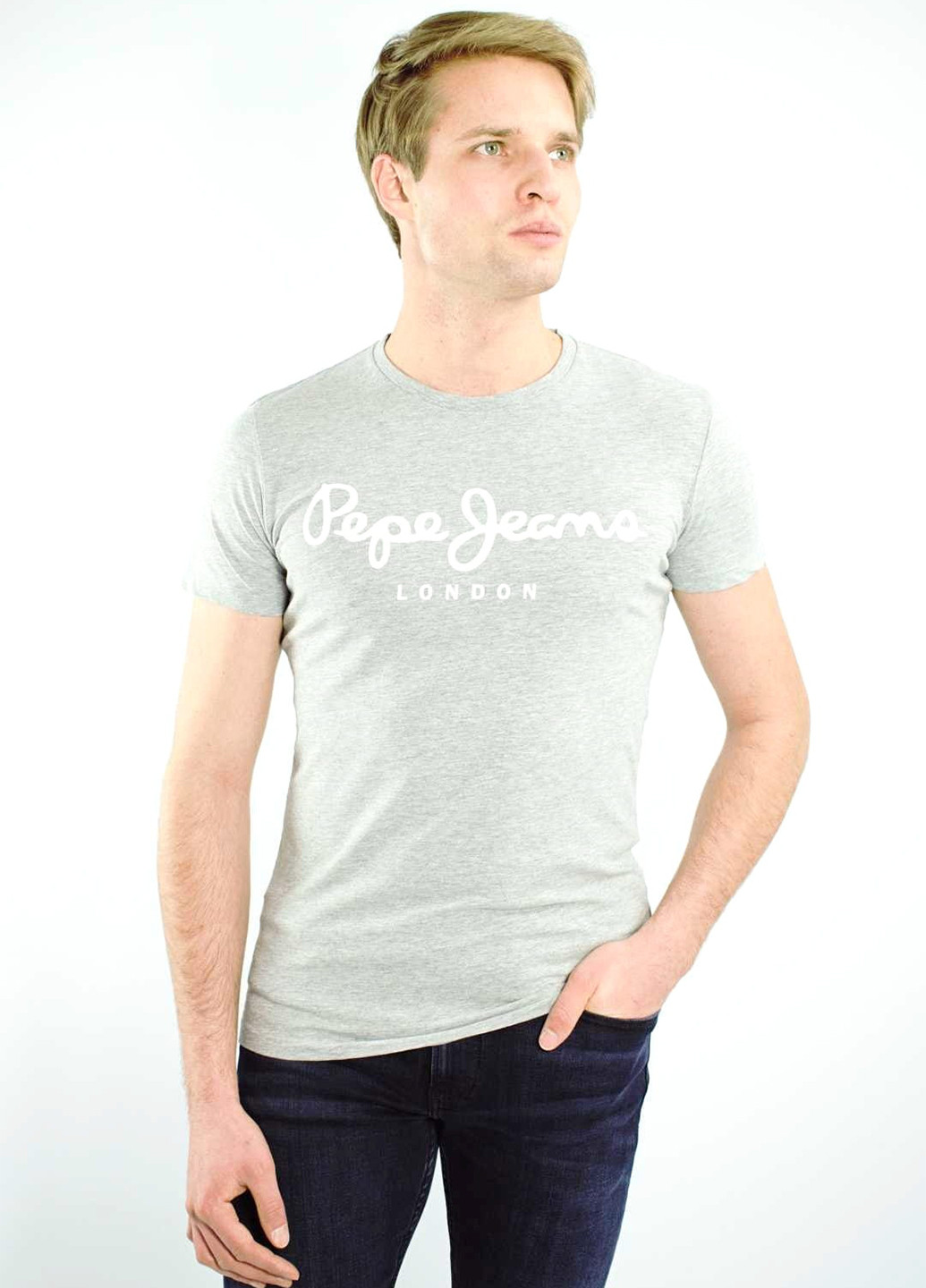 Серая футболка Pepe Jeans London