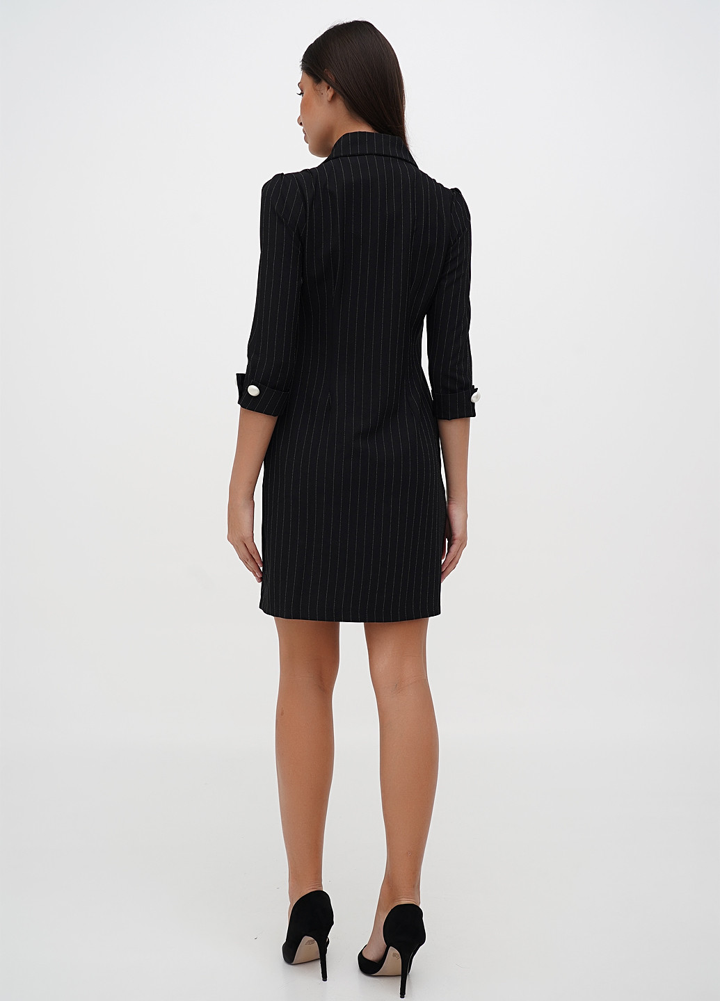 Чорна кежуал сукня Sassofono в смужку