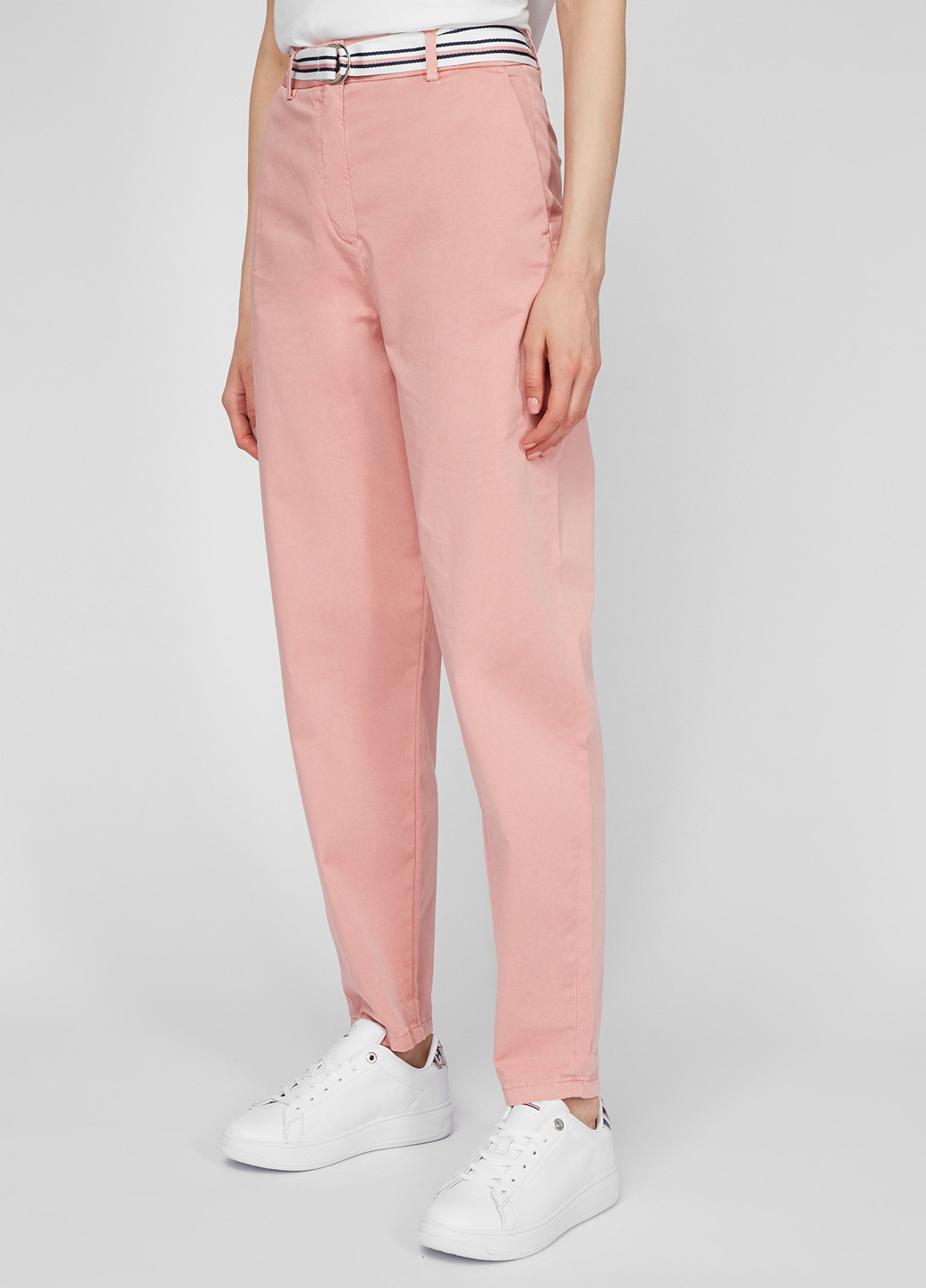 Светло-розовые кэжуал демисезонные чиносы, зауженные брюки Tommy Hilfiger