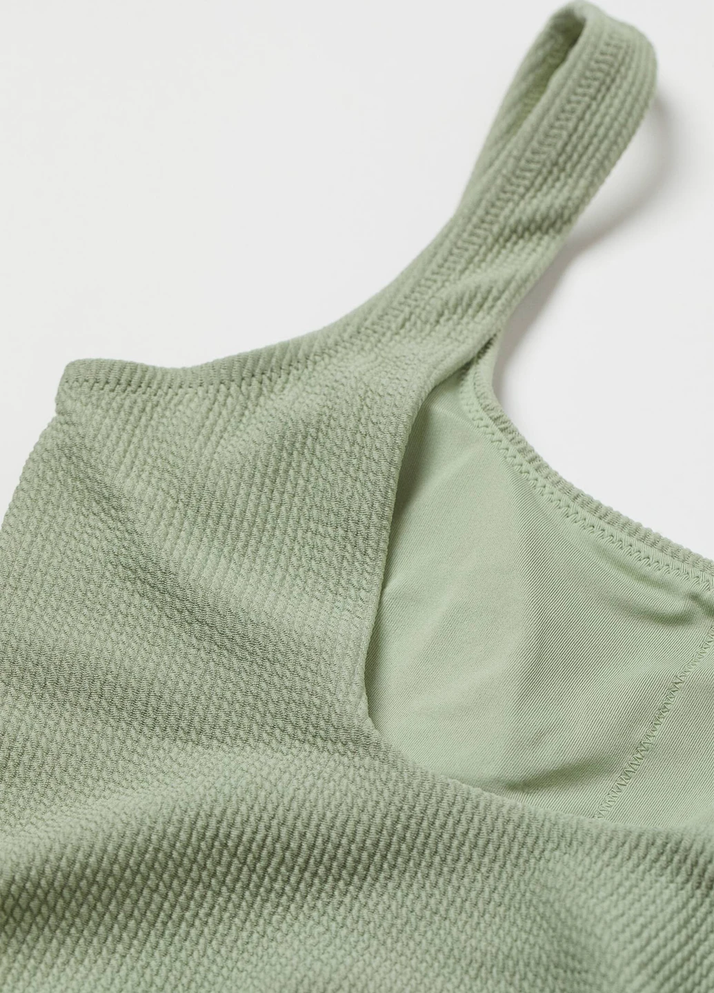 Светло-зеленый летний купальник слитный, танк H&M