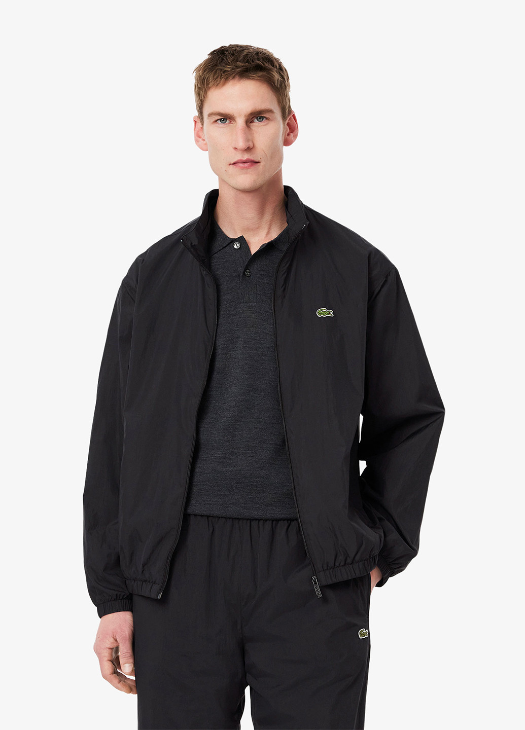 Чорна демісезонна куртка Lacoste