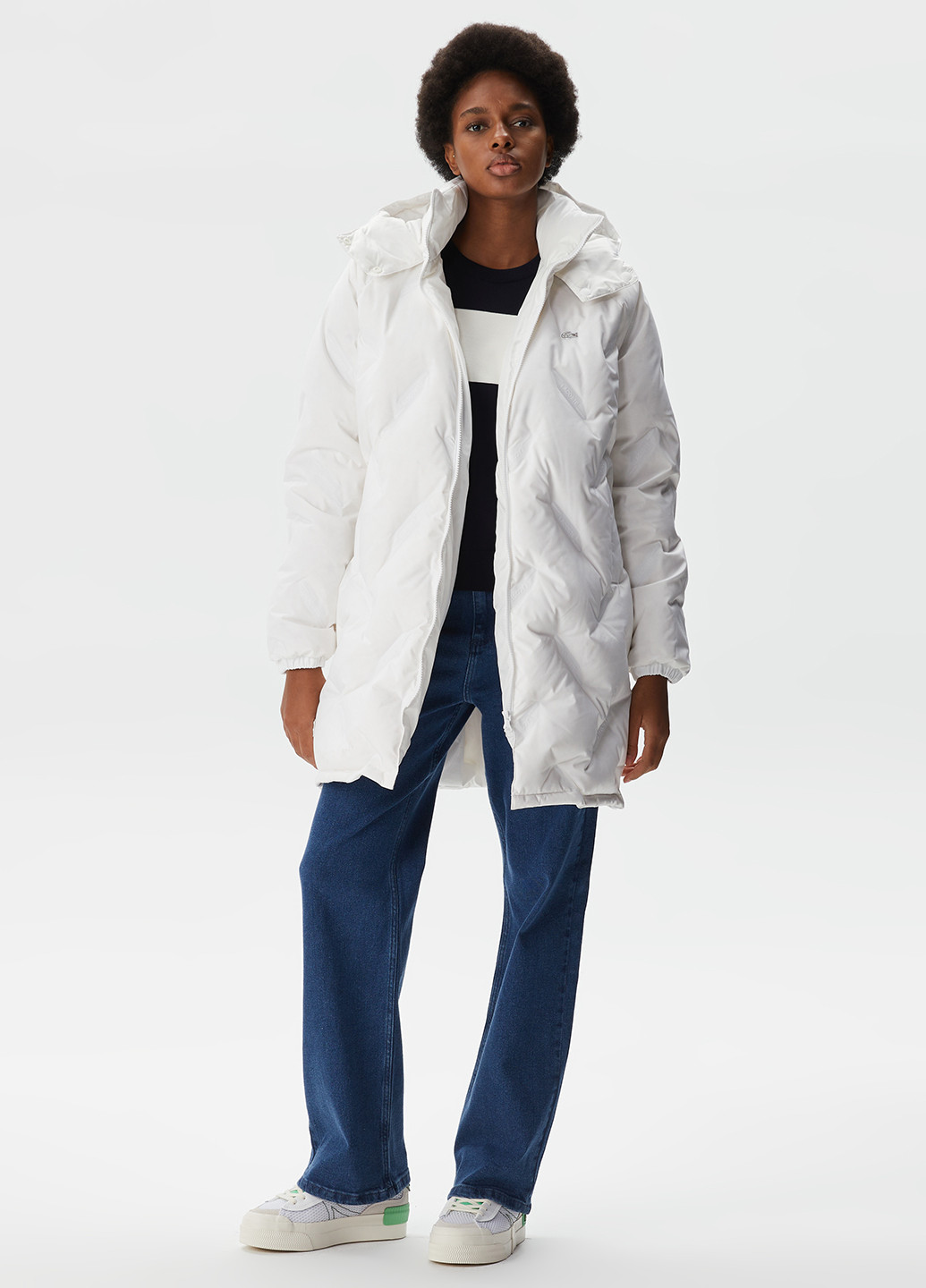 Біла демісезонна куртка Lacoste