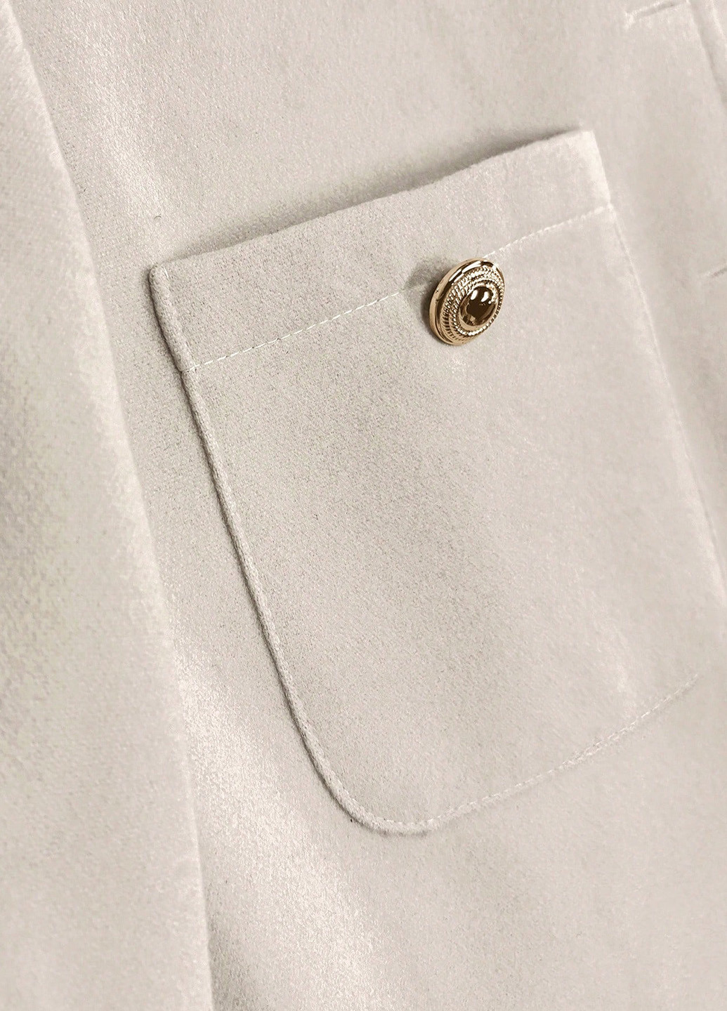 Светло-бежевое Кэжуал полупальто однобортное SHEIN однотонное