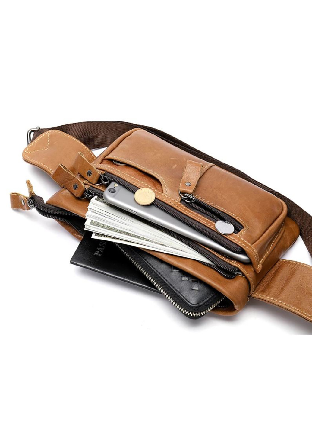 Мужская кожаная сумка 23х13,5х3 см Vintage (252130505)
