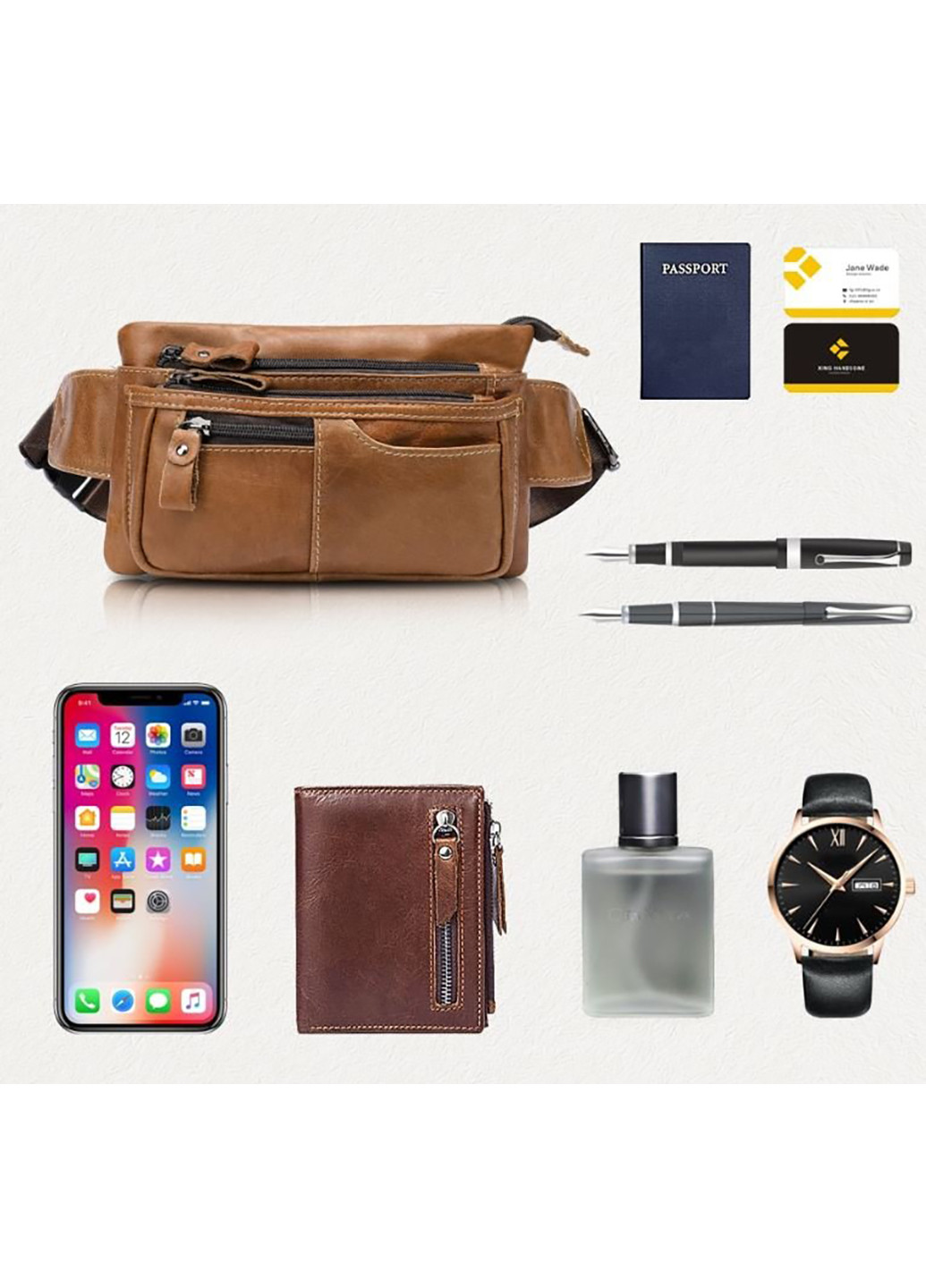 Мужская кожаная сумка 23х13,5х3 см Vintage (252130505)