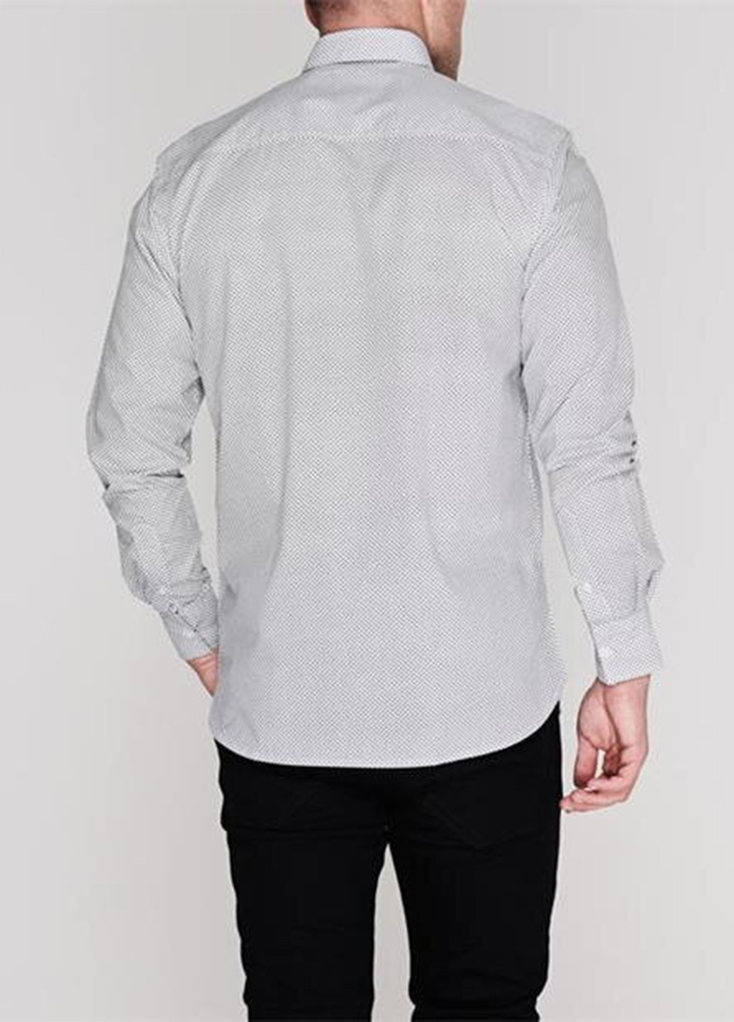 Черно-белая кэжуал рубашка с геометрическим узором Pierre Cardin