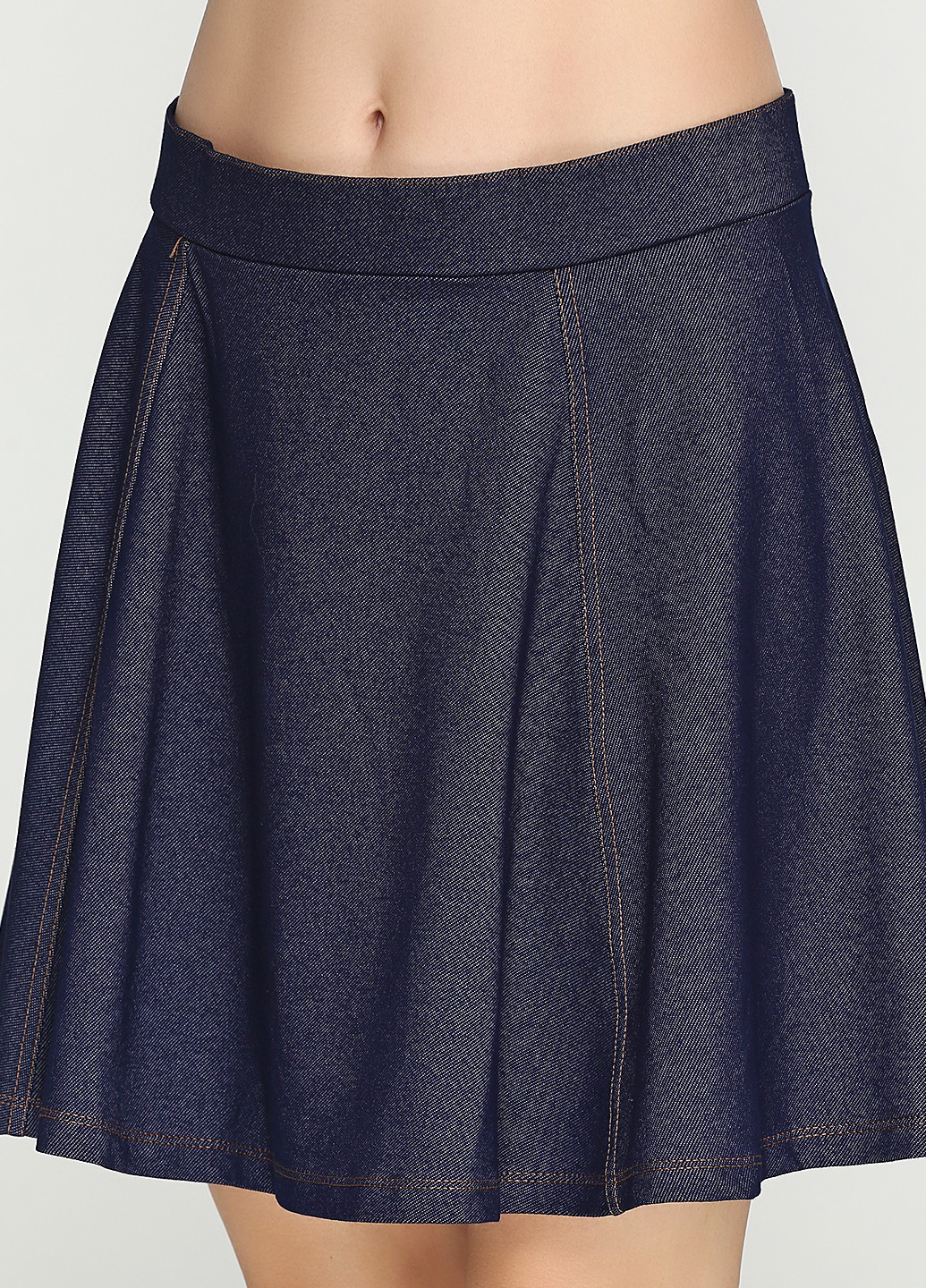 Темно-синяя кэжуал однотонная юбка H&M мини