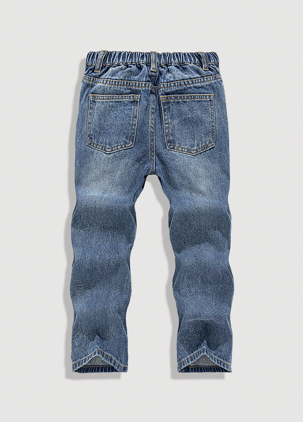 Синие демисезонные прямые джинсы SHEIN