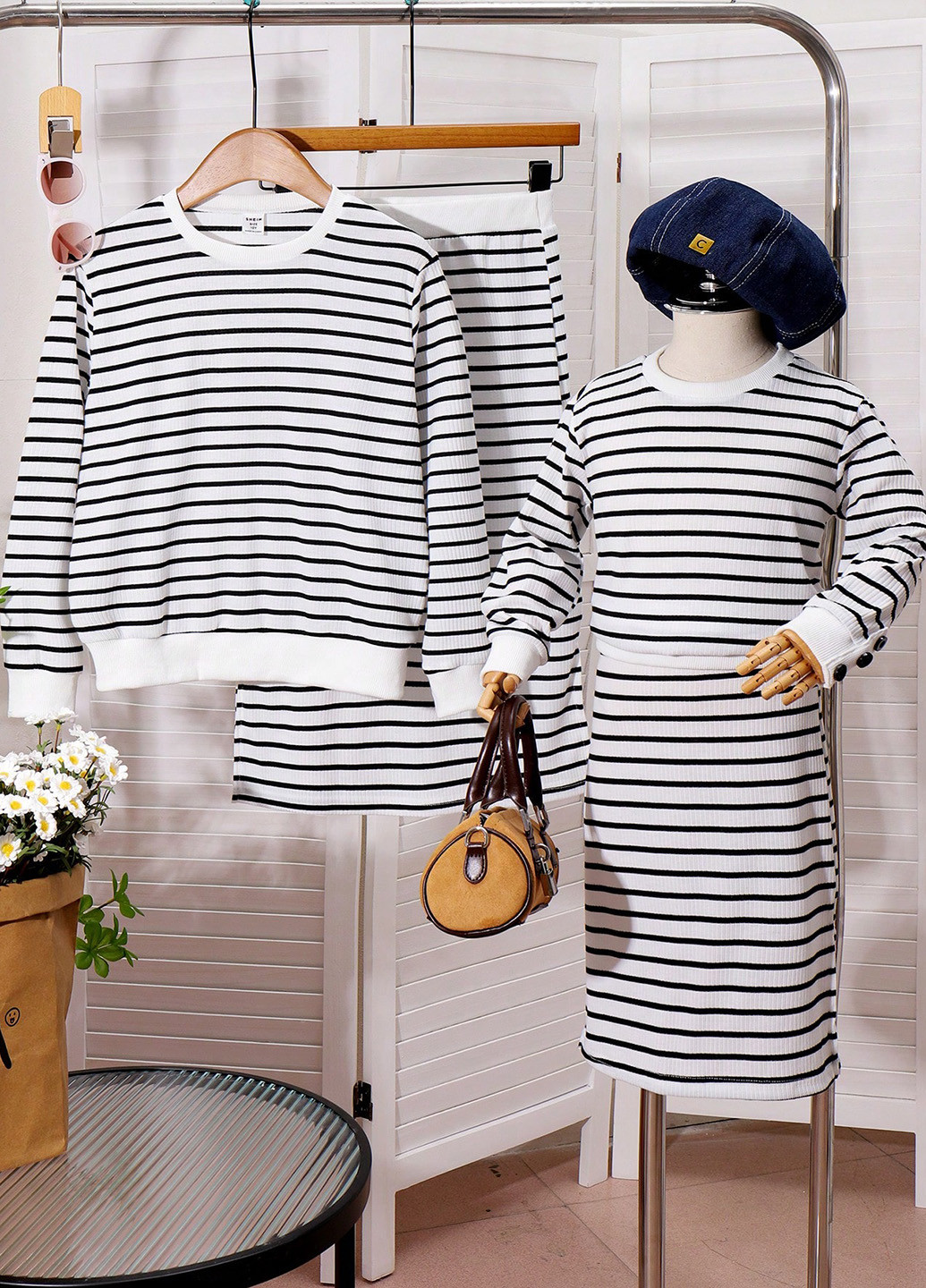 Белый демисезонный костюм (джмемпер, юбка) юбочный SHEIN