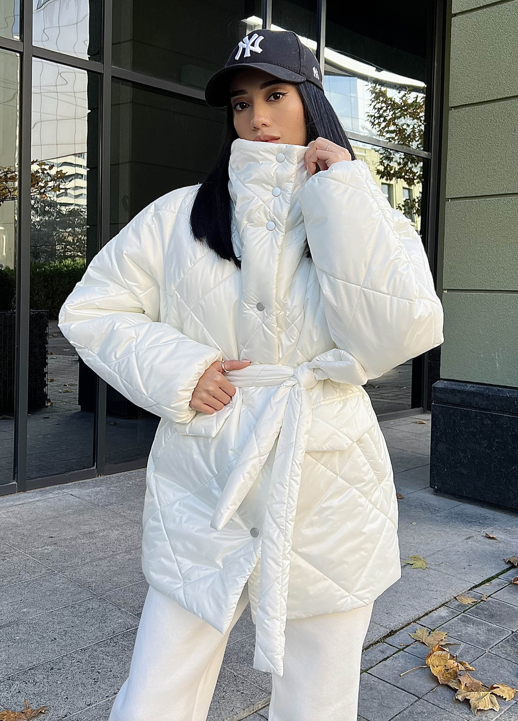 Біла зимня зимова куртка біла Jadone Fashion
