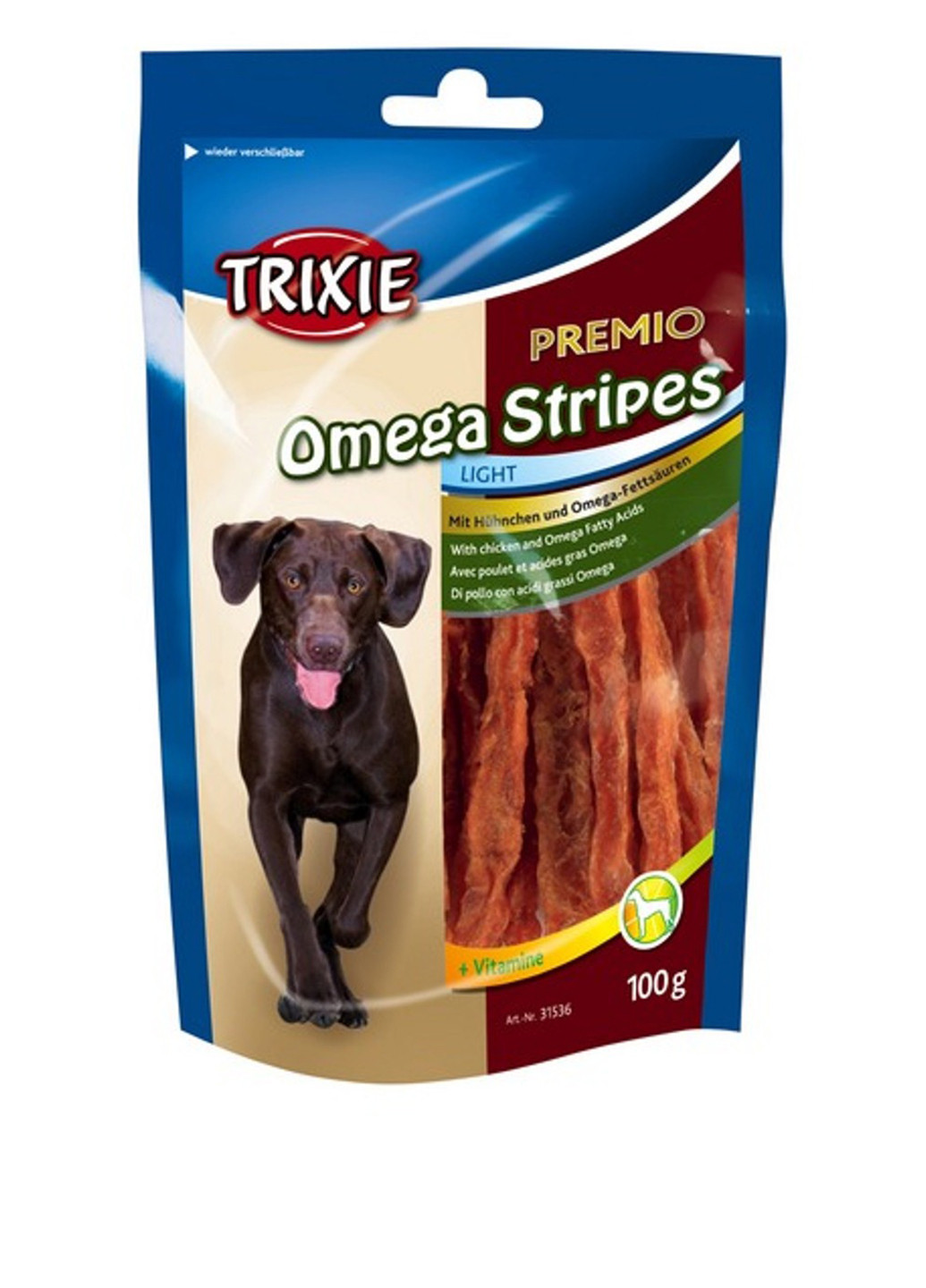 Лакомство для собак "PREMIO Omega Stripes" курица, 100 г Trixie (16934926)