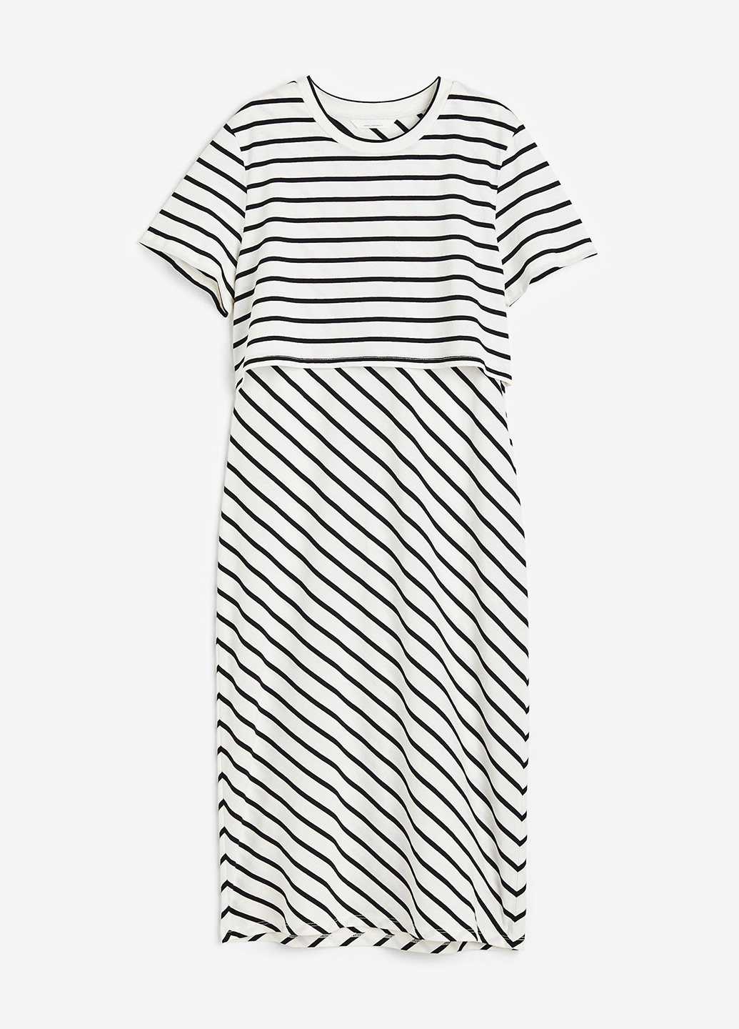 Чорно-білий кежуал сукня для вагітних та годуючих сукня-футболка H&M в смужку