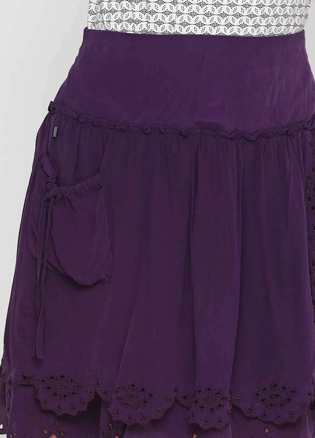 Фиолетовая кэжуал однотонная юбка Dept клешированная