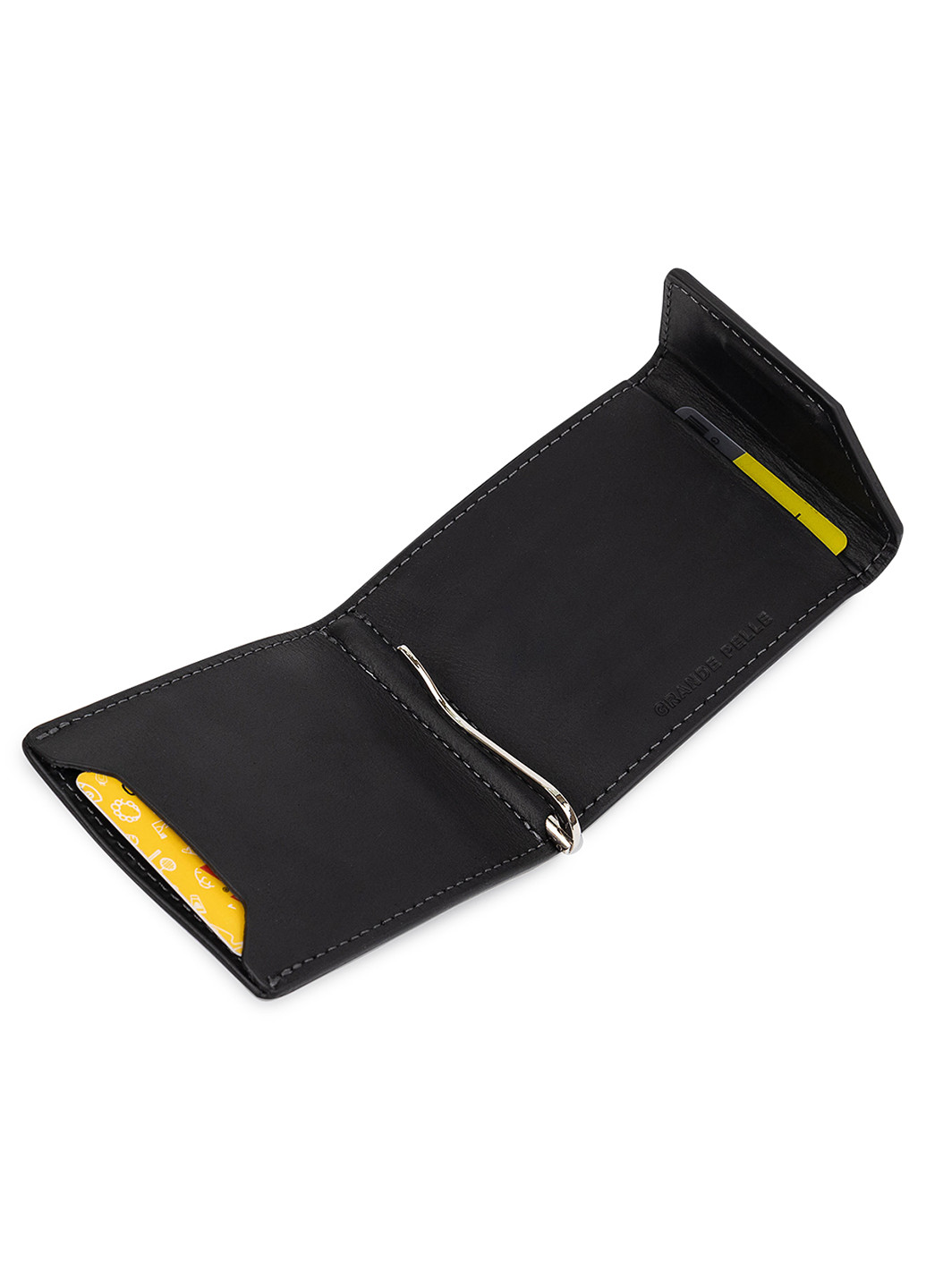 Чоловік шкіряний затиск для грошей 10х8х1,5 см Grande Pelle (250097190)