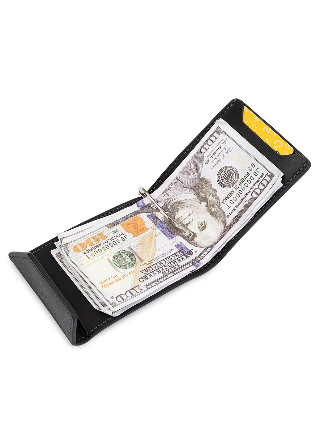 Чоловік шкіряний затиск для грошей 10х8х1,5 см Grande Pelle (250097190)