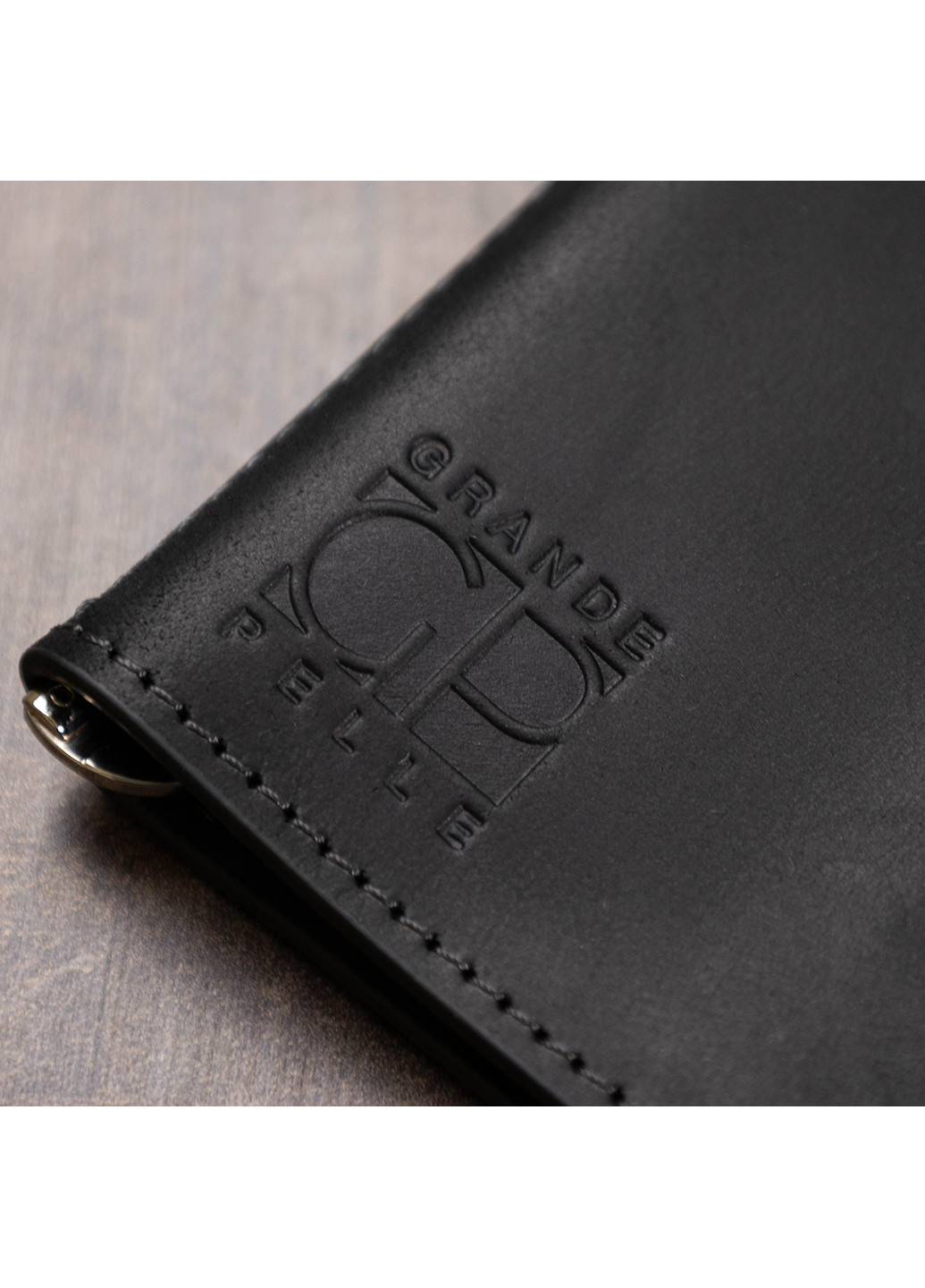Чоловік шкіряний затиск для грошей 10х8х1,5 см Grande Pelle (250097190)