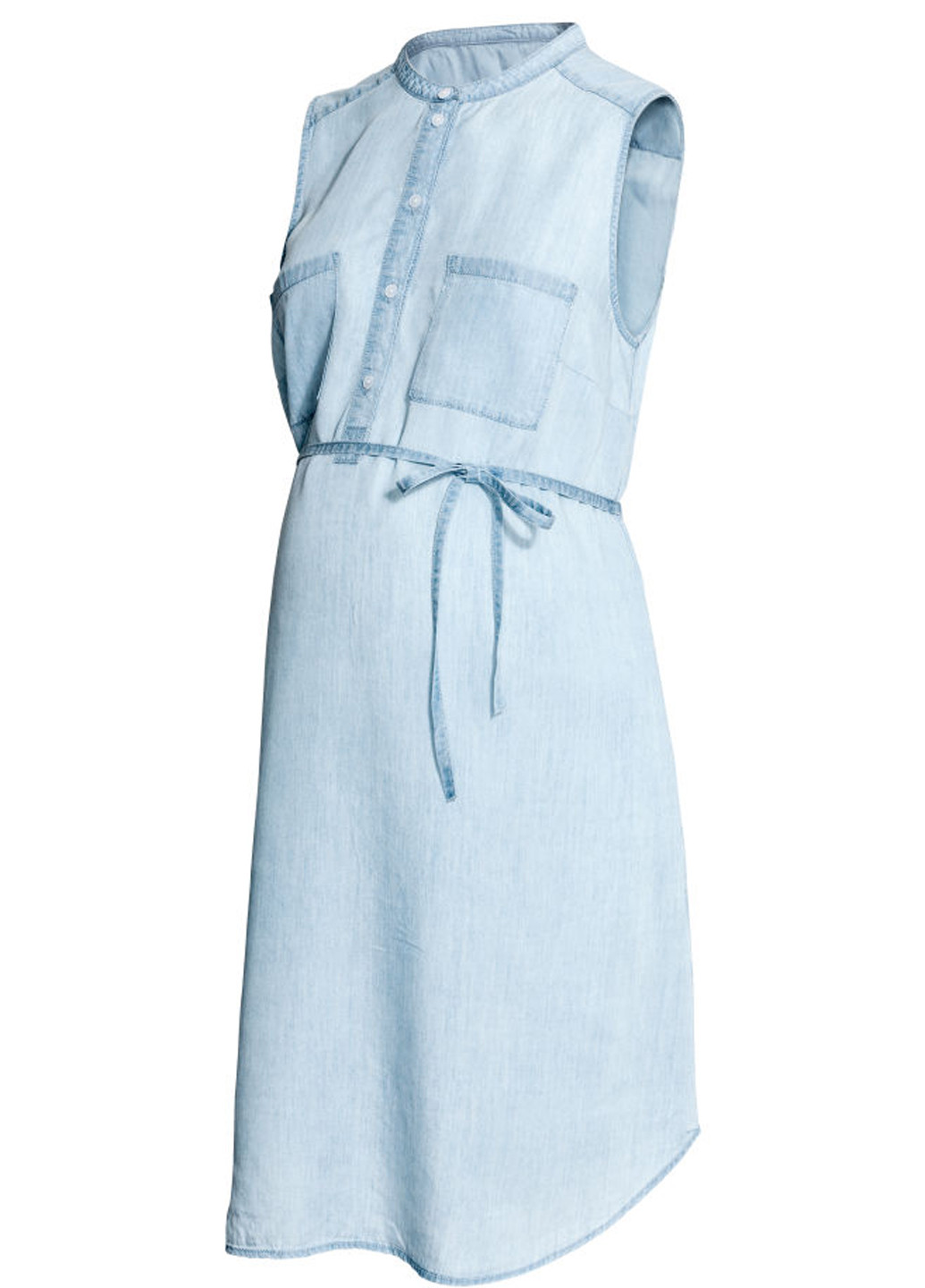 Голубое джинсовое платье а-силуэт H&M однотонное