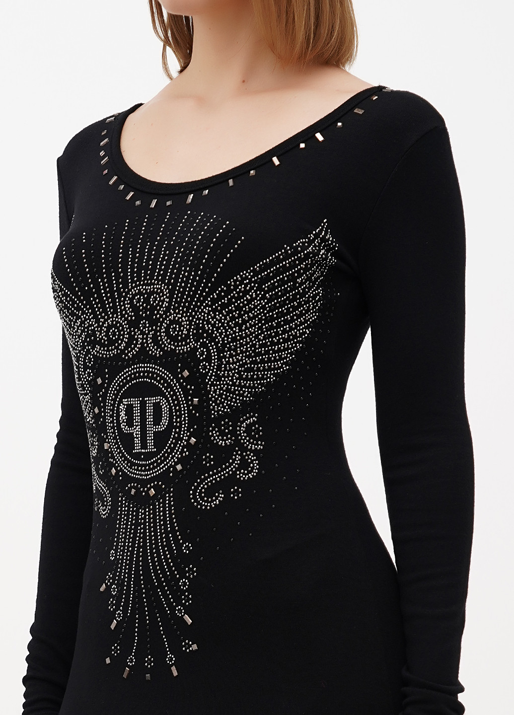 Чорна вечірня сукня силуетна Sassofono однотонна