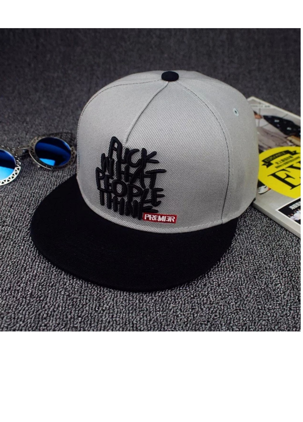 Кепка снепбек Fuck с прямым козырьком Черная, Унисекс NoName (250396382)