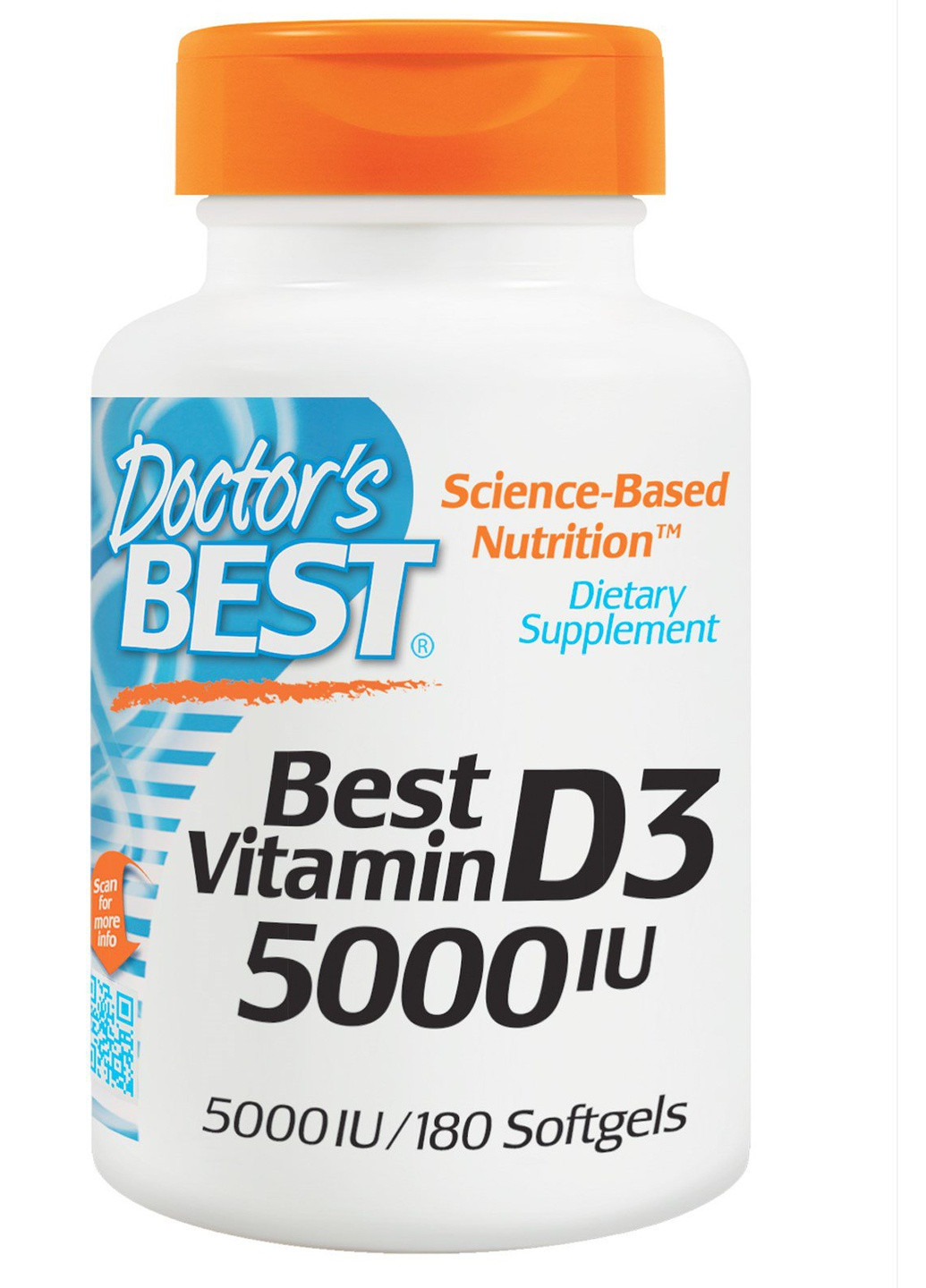 Вітамін D3 5000IU,, 180 желатинових капсул Doctor's Best (228292065)