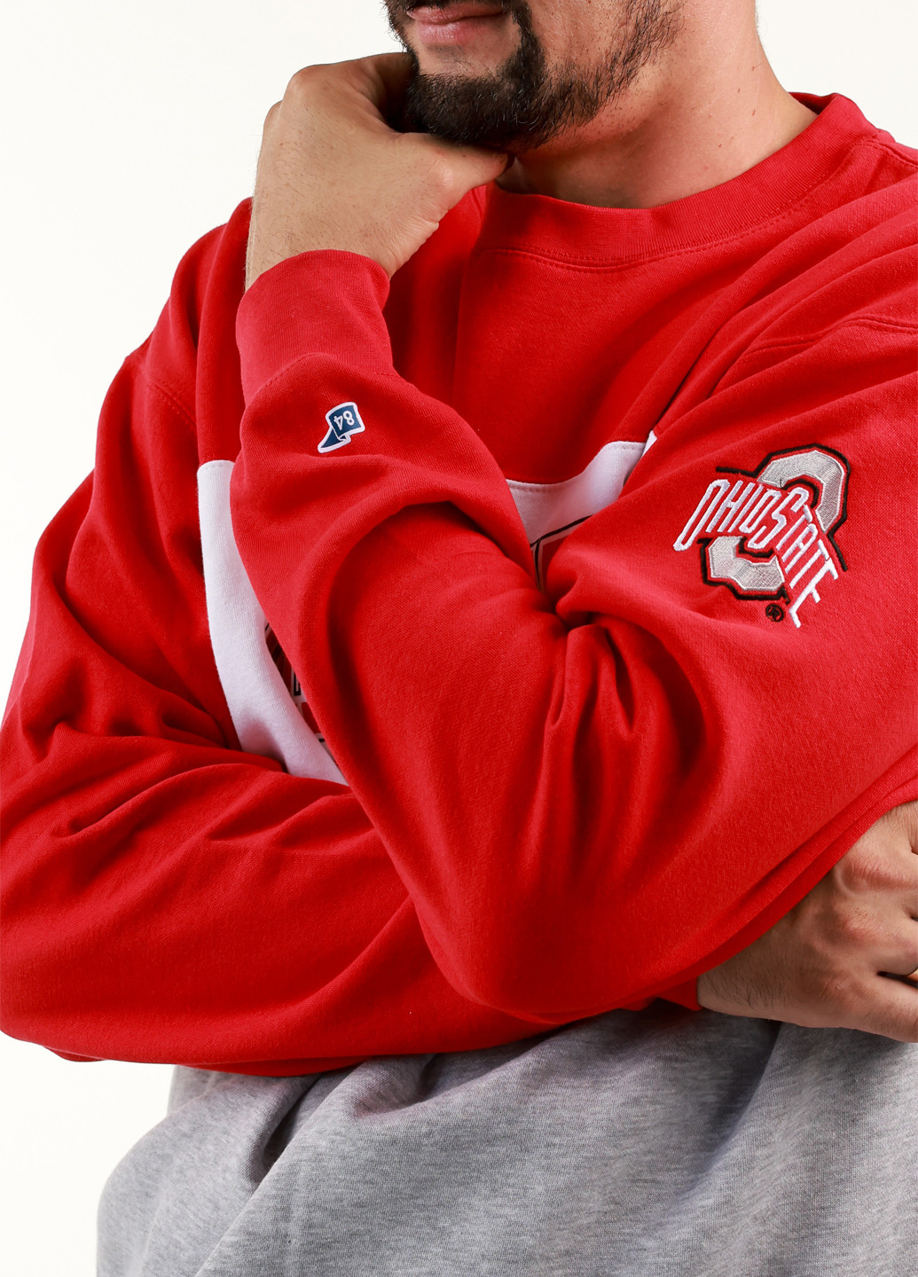 Комбінований світшот Blue 84 колор блок вишивка (359854804)