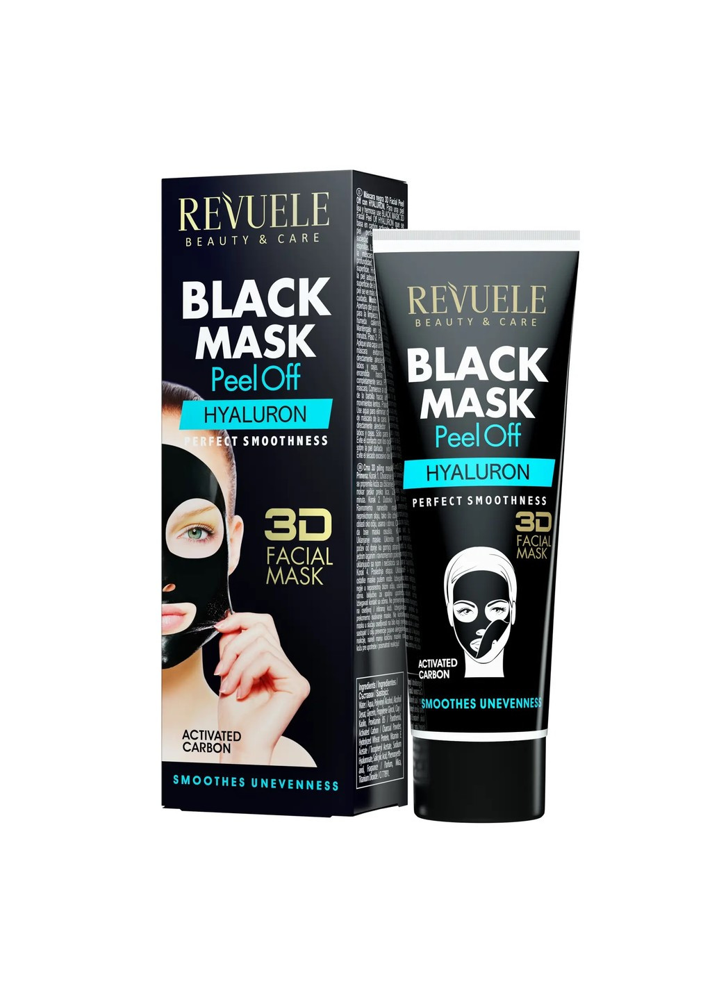 Чорна маска-плівка з гіалуроновою кислотою для обличчя 80 мл REVUELE (253477510)