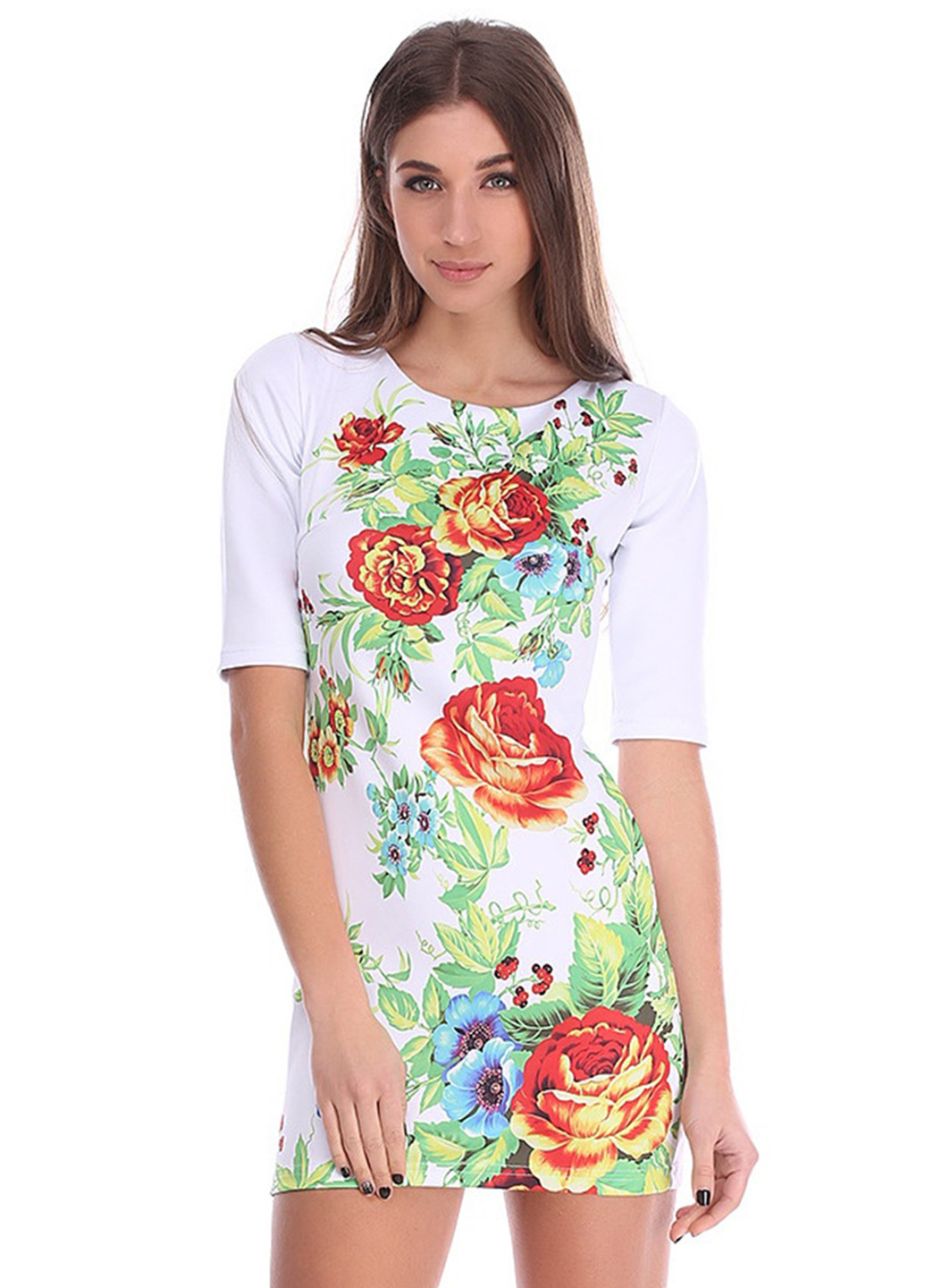 Лавандовое кэжуал платье Loran с цветочным принтом