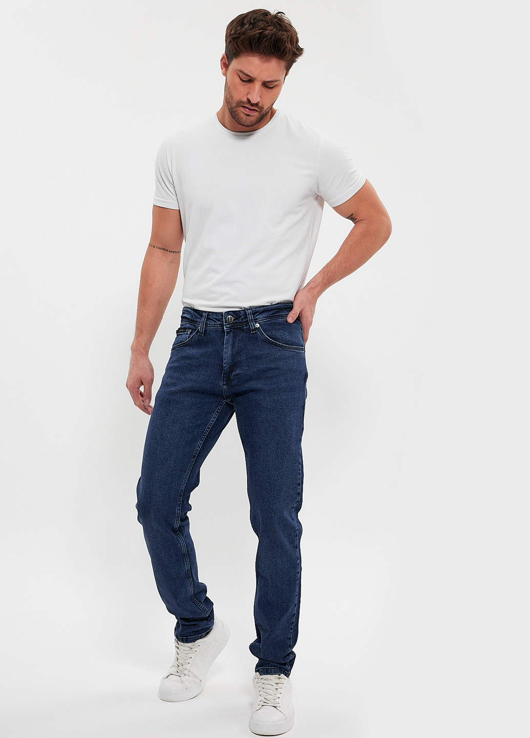 Синие демисезонные слим джинсы Trend Collection