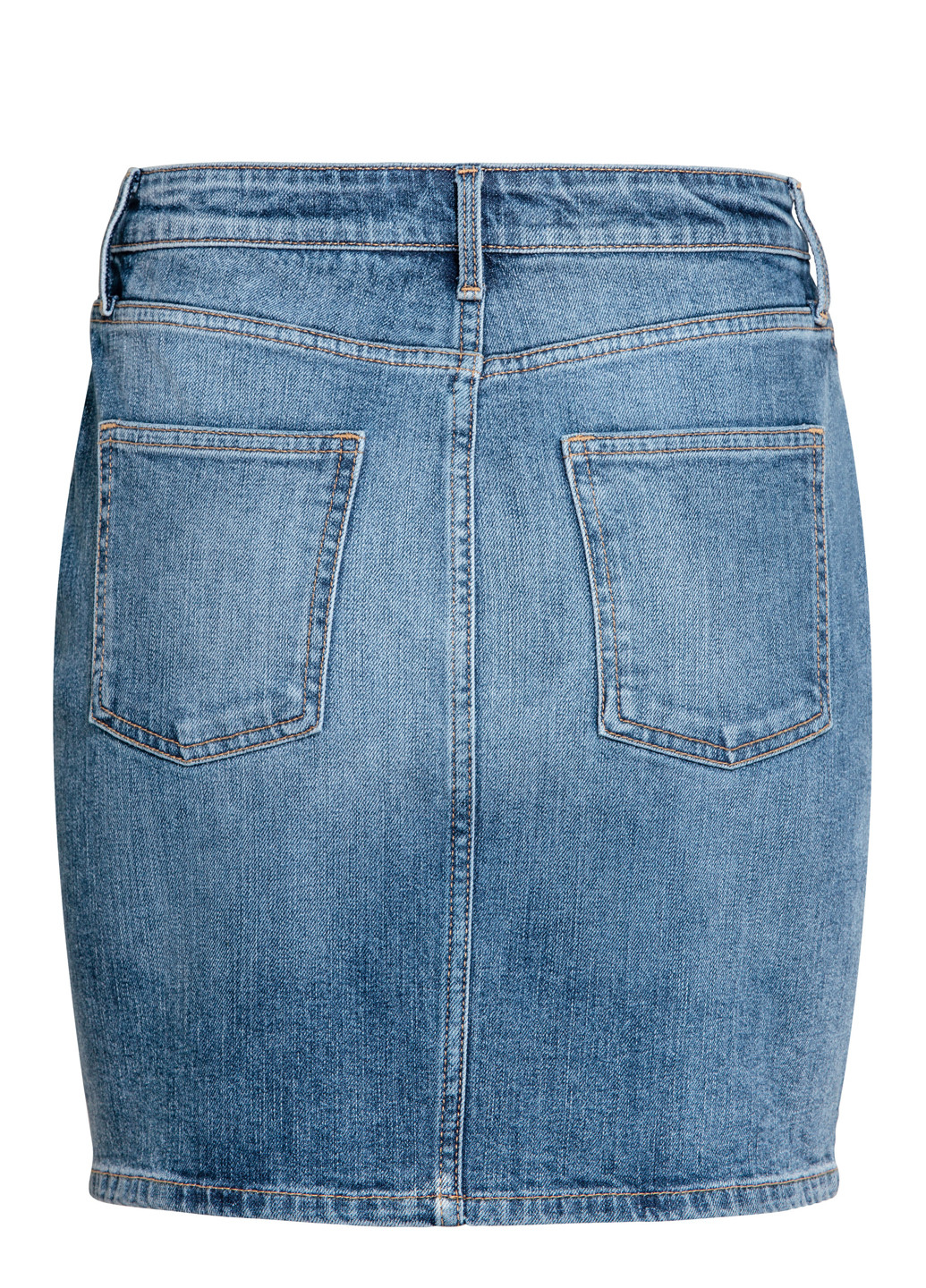 Темно-синяя джинсовая однотонная юбка H&M мини