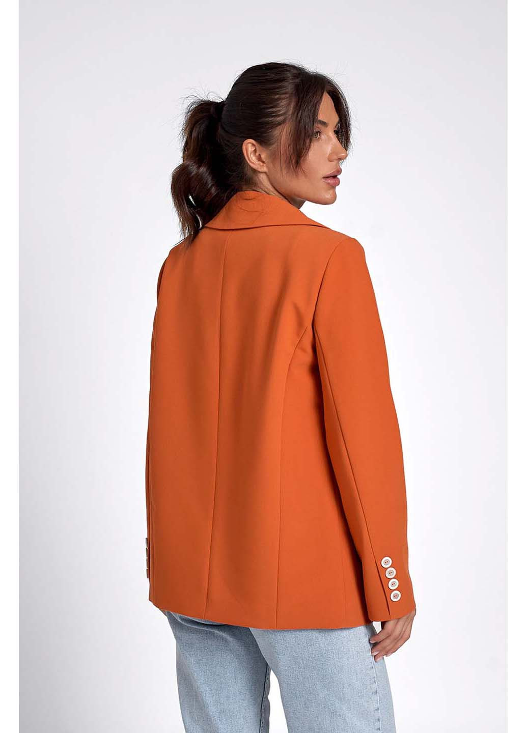 Оранжевый женский жакет SL-Fashion однотонный - демисезонный