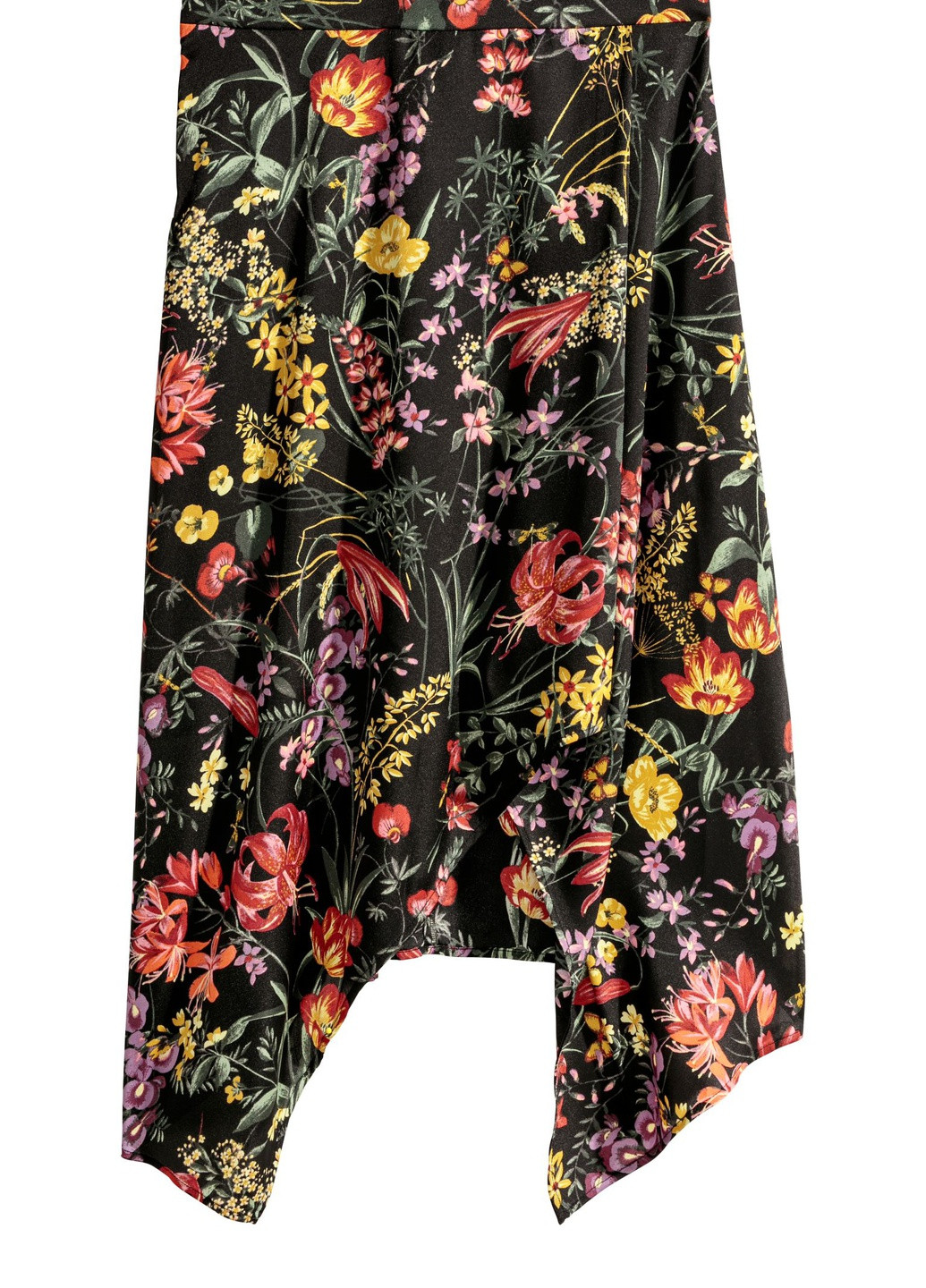 Черная кэжуал цветочной расцветки юбка H&M