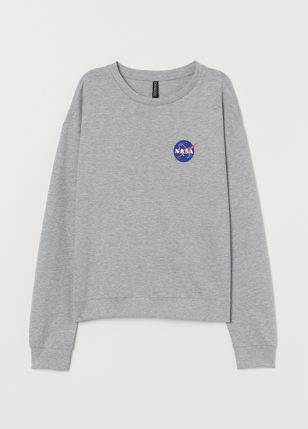 Сірий світшот H&M меланж без декору (301016984)