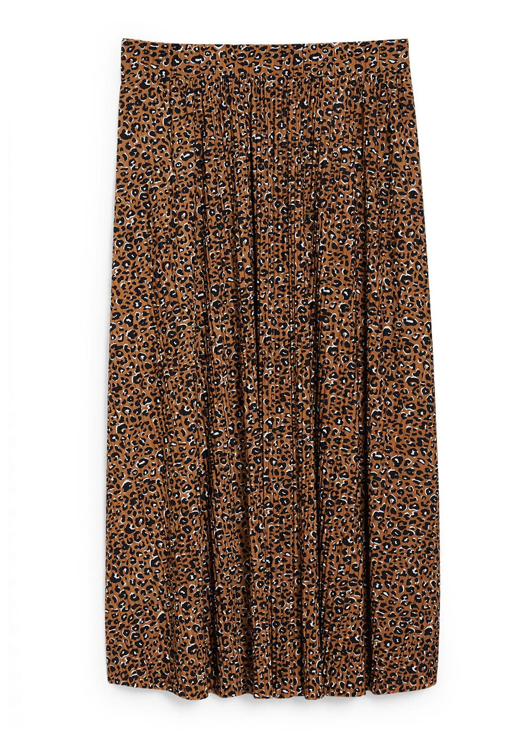 Коричневая кэжуал леопардовая юбка C&A плиссе