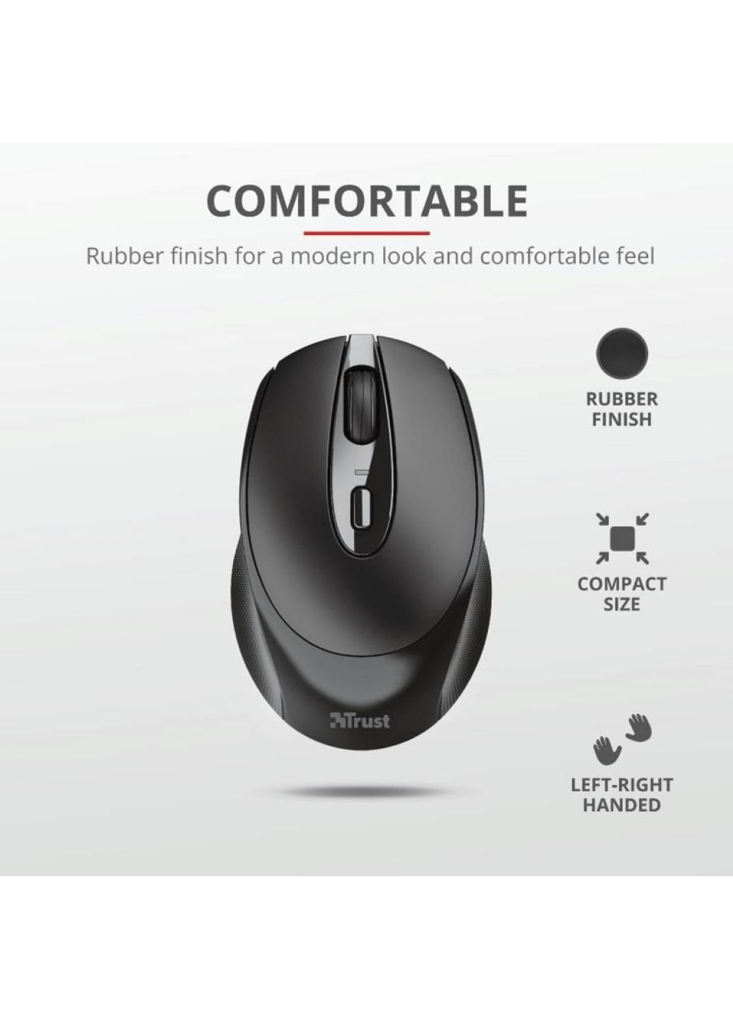 Мышка Zaya Rechargeable Wireless Black (23809) Trust (252633875)