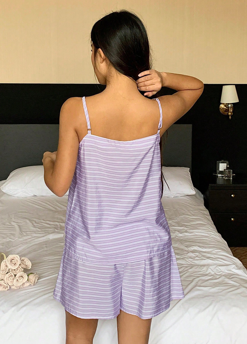 Фіолетова всесезон піжама (майка, шорти) майка + шорти SHEIN