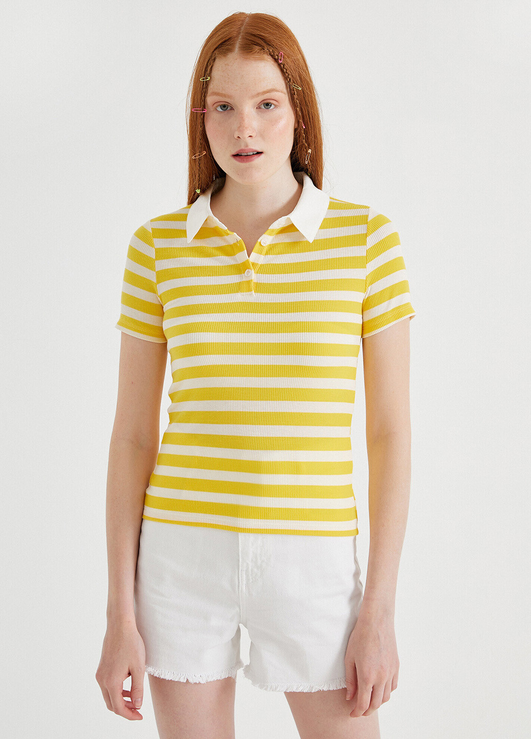 Желтая женская футболка-футболка KOTON