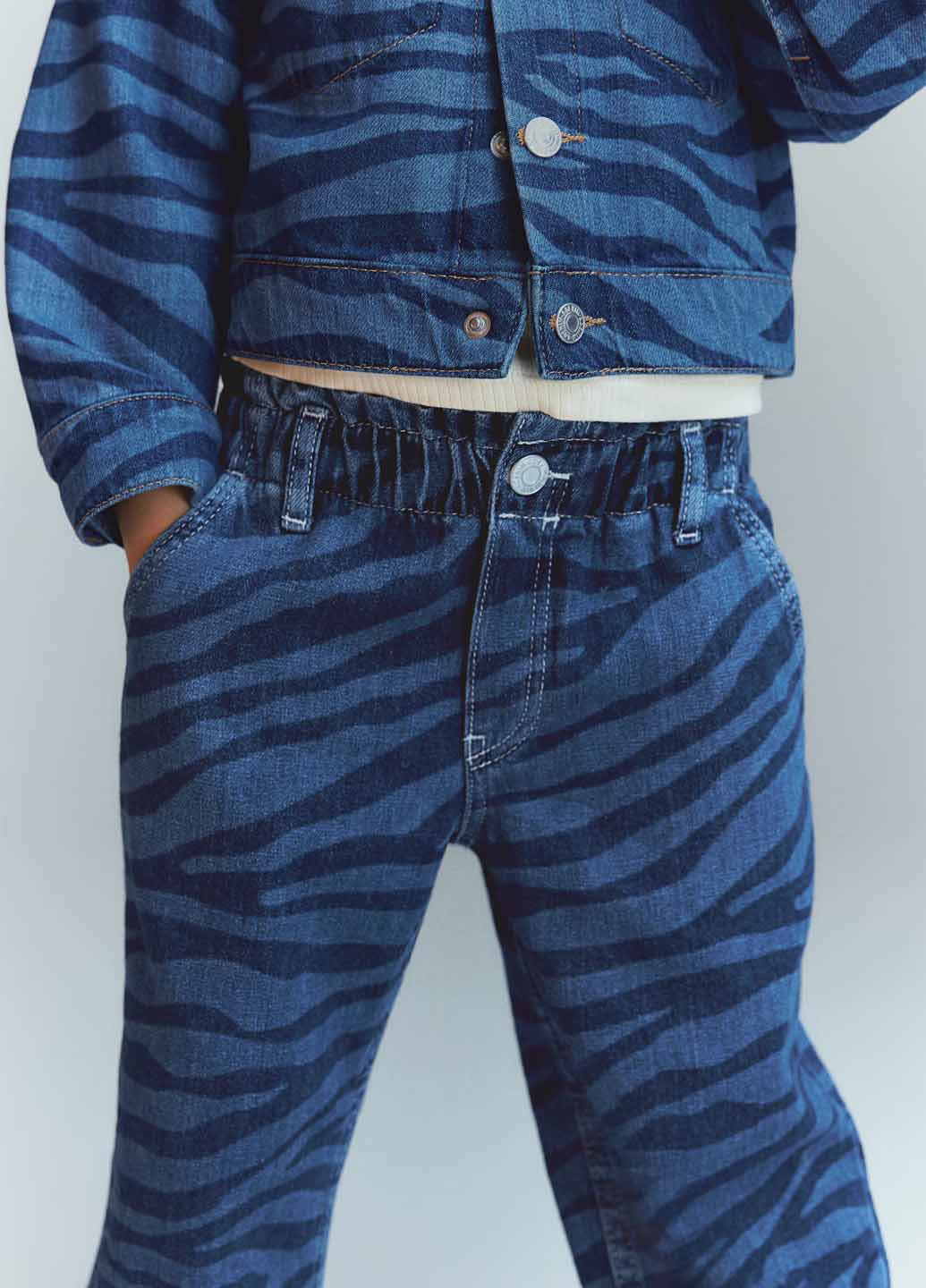 Синие демисезонные прямые джинсы H&M